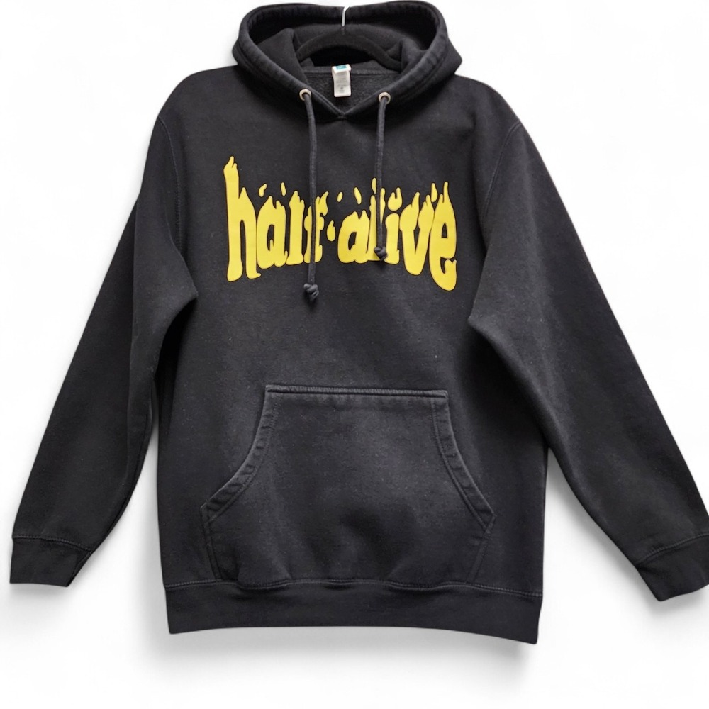 Half Alive Band Flaming Logo Tour Hoodie‎ Mens Medium Black Drawstring Pullover
